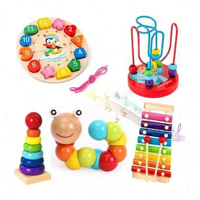 Juguetes Didacticos para Niños de 6 piezas,Juguetes Montessori, Juguetes Sensorial Montessori educativos,Juguetes Estimulacion Temprana,Juguetes Educativos para Niños para música, color,forma, espacio