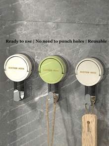 1个现代塑料吸盘壁挂式挂钩，真空密封毛巾挂钩，无需钻孔，可拆卸，实用方便，适用于厨房、浴室和家居收纳。 - A - 查看 7