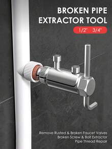 1pc 1/2" & 3/4" Damaged Pipe Extraction Tool, Faucet Valve Disassembly Tool, Rusted Screw & Bolt Extractor, Household & Industrial Pipe Thread Repair Tool - Multicolor - View 2