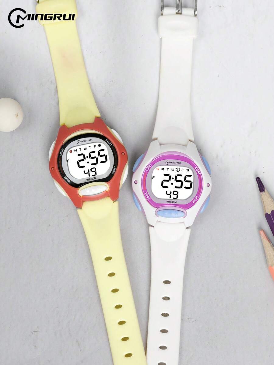 MINGRUI Brand Youth Watch, Chinese Style Sports Chronograph, 30M Waterproof Digital Electronic Watch, Student Gift, Couple/Girl Daily Wear, Party, Camping, Travel Watch, Quality Timepiece - Multicolor - View 1