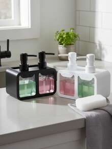 1pc Cat Shaped Soap Dispenser With 2 Pumps | Countertop Soap Holder | Bathroom & Kitchen Organizer | Dual Pump Soap Dispenser | Hand Soap & Dish Soap Dispenser Set | Refillable Plastic Bottle For Kitchen Sink, Bathroom - Double-headed/press - View 3