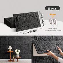 CHEE LYEE 5/10片装自粘墙贴，25x45厘米仿岩石砖，10毫米厚PU仿石瓷砖，文化石陶瓷砖，自粘式，室内外均可使用 - 多色 - 查看 23