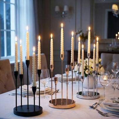 1 Pc Iron Craft Candle Holder Stand, European Luxurious Candle Stand, Suitable For Parties/Dining Tables/Banquets/Ceremonies/Birthday Parties/Living Rooms/Tabletop Decorations/Family Gatherings, Home Decor, Decorative Ornaments, Birthday Decorations, Holiday Decorations, Party Supplies, Family Dining, Wedding Decorations
