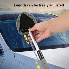 Multifunctional Car Glass Cleaning Brush, Retractable Ultra-Fine Fiber Car Brush, Car Window Defogging & Defrosting Cleaning Tool - A - View 2