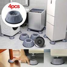 1/2/4 miếng đệm lót máy giặt - Chống sốc, chống trượt, bề mặt kim loại, đế ổn định, phù hợp cho máy giặt và máy sấy, hoạt động êm ái, bảo vệ sàn nhà, lý tưởng cho phòng giặt. Với thiết kế giác hút, tăng cường độ ổn định cho tủ lạnh, máy giặt và các thiết bị khác, cải thiện hiệu quả chống trượt và giảm sốc. Miếng đệm lót máy giặt | Miếng đệm chống trượt đa năng cho tủ lạnh, chất liệu nhựa. - tấm lót giảm tiếng ồn máy giặt - Xem 13