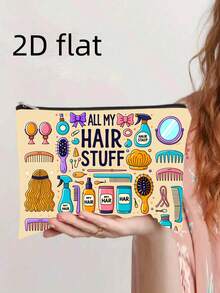 1pc A First Aid Kit Printed Washbag, Which Can Also Serve As A Makeup Or Cosmetic Bag. It Features A Sturdy, Fade-Resistant Zipper And Is Lightweight And Foldable, Making It Essential For Everyday Use And Travel. With Double-Sided Printing - View 9