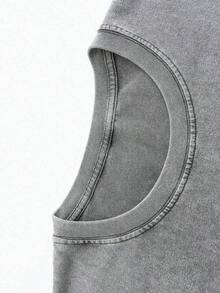 Valley Dreams Statue Of Liberty & City Explosion & "3035 INVASION DREAMS" Text 230g Combed Washed Cotton T-Shirt, Street Short-Sleeve Top, American Dark Hardcore Style Apparel, Spring Summer Crew Neck Top, Suitable For Summer Daily Casual Wear,2026St Pattys Day Outfit,Easter Outfit Women,Summer Outfits,Vacation Outfits Women,Summer Outfits For Women,Spring Outfits For Women,Summer Tops,St Pattys Day Outfit,Easter Outfit Women - 灰色 - 查看 4