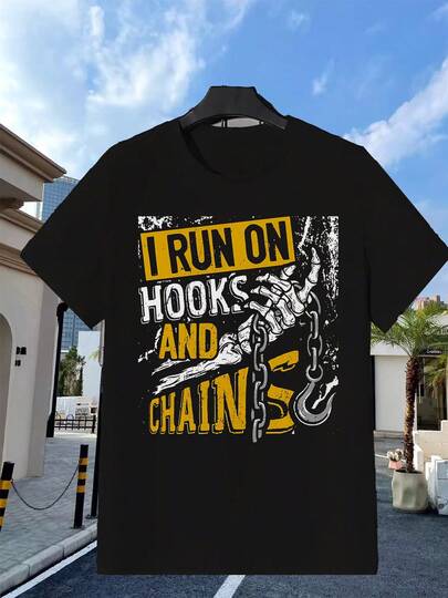 Camiseta de Trabajo Resistente para Hombre con Estampado de Logotipo de Grúa de Remolque - Estilo Retro, Cuello Redondo, Manga Corta, Hombros Caídos para Profesionales del Remolque y Uso Casual - Ropa Lavable a Máquina para Todas las Temporadas