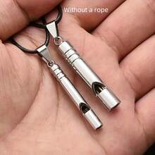 2pcs Titanium Alloy Emergency Whistle - High Decibel, Compact Survival Gear, Suitable For Hiking And Camping - Silver - View 4