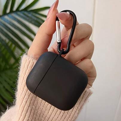 1个极简黑色保护壳，兼容 4无线耳机，也适用于 Pro 2/Pro 3，通用型，适用于第一代/第二代和第三代，纯色设计，可拆卸式