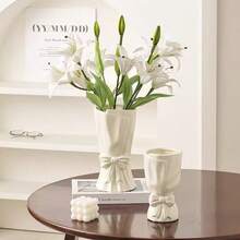 Minimalist Ins Style Ceramic Vase Decor For Hydroponic Fresh Flowers And Lucky Bamboo, High-End Living Room Desktop Ornament - Vase - View 3