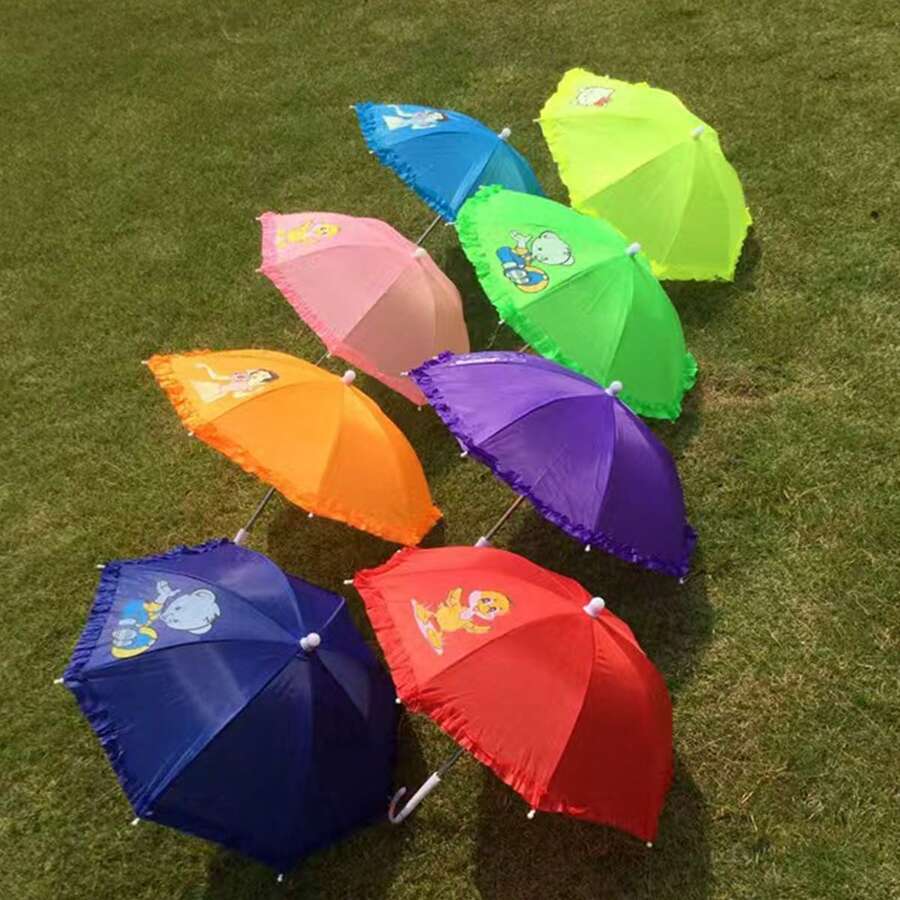 1pc 52cm Diameter Cartoon Princess Umbrella, Long Handle Umbrella, Floral Trim, Suitable For Sunny & Rainy Days,Outdoor,Garden,Travel Essentials,Portable Essentials