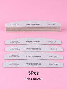 3/5/10/20/50pcs Zebra Pattern Double-Sided Nail Files, Wooden Nail Buffers - Multicolor - View 13