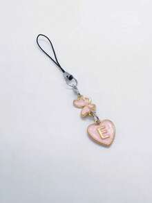 1条粉色爱心字母手机挂绳，字母A-Z，蝴蝶图案手机挂饰，DIY饰品礼物，送给朋友、女朋友和生日的完美礼物 - 彩色 - 查看 16