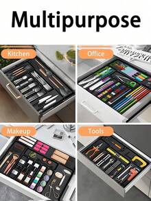 (2-7 Daysmust Arrive)1Pc Expandable Adjustable Kitchen Drawer Organizer - Space-Saving Utensil And Silverware Holder, Utensil Tray Kitchen, In-Cabinet Utensil Caddy, Cutlery Holder, Adjustable Plastic Storage Spoons Forks Knives, Flatware And Cutlery Holder For Knives, Forks, Spoons, Chopsticks, Cooking Utensils Storage, Knife & Fork Drawer Divider, Storage Container, Utensil Holder, Kitchen Utensils, Dish Drying Rack, Organziers Storage, Home Decoration, Kitchen Deccor, Home Gifts, Room Decoration 13" - 22"W, 14.8"L, Black Christmas Gifts Valentine's Day Halloween/Christmas Gifts, Back-To-School Season, Kitchen Items, Kitchen Gadgets, Kitchen Storage, House Essentials, Cocina Accesorios - A - 查看 7