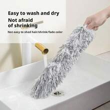 1 cây chổi quét quạt trần có thể kéo dài, chổi lau bụi, chổi lông vũ siêu mềm cán dài, dụng cụ vệ sinh trần và tường có thể thu gọn, chổi lau trần và quạt bằng sợi microfiber có thể tháo rời và giặt được, thích hợp cho nhà bếp, phòng khách, phòng ngủ, hành lang. - chổi phủi bụi - Xem 4