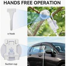 1pcs Portable USB Charging Watering System With Shower Pump- Multi-Purpose For Camping Shower/ Car Cleaning/ Pet Bathing/ Gardening Lrrigation, PVC Material Standard Thread, All-Season Outdoor Multi-Function Tool - Blue - View 5