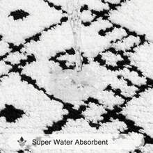 Pauwer Bathroom Rugs Sets 5 Piece With Lid Cover Bathroom Shower Rugs With U-Shaped Contour Toilet Mat Absorbent Microfiber Plush Bath Mats Non Slip Bath Rugs 4 Piece Machine Washable Bathroom Floor Mats - White Pattern - View 4