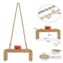 Bộ 3 dây xích kim loại kèm khung gỗ, phụ kiện chữ cái có thể tháo rời dùng để tự làm túi xách nữ, ví. - Nhiều màu - Xem 18