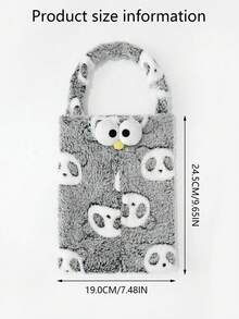 1pc Grey & White Plush Tissue Box, Car Hanging Tissue Paper Holder - Tissue Box - View 11