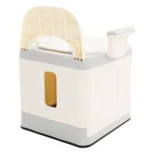 SENDERPICK Adult Potty Chair For Seniors Portable Toilet Bedside Commode Toilet - Grey and Beige - View 10