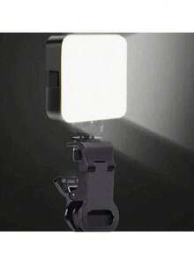 1pc Mini Portable Selfie Ring Light, LED Pocket Fill Light For DSLR Camera Photo & Video, Beauty Lighting - Black - View 1