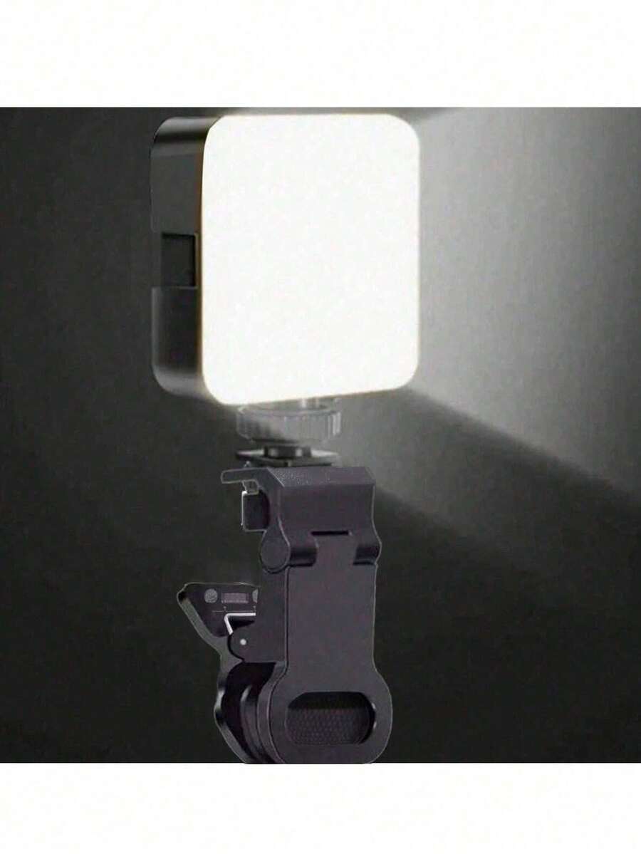 1pc Mini Portable Selfie Ring Light, LED Pocket Fill Light For DSLR Camera Photo & Video, Beauty Lighting - Black - View 1