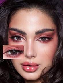 1 Paio di Ciglia Finte Usa e Getta di Colore Marrone Scuro Unisex per Trucco - colore granata - Visualizzare 3