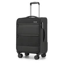 Soft Case Luggage 20 24 28 Inch 3 Piece Suitcase Set Carry On Cabin Check In Travel Bag TSA Lock Spinner Wheels Expandable Front Laptop Pocket - Black - View 13