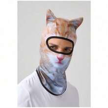 Breathable Polyester Balaclava With 3D Cat & Dog Face | Unisex Sun-Proof Mask For Winter Sports, Halloween Parties & Motorcycle Riding - Nhiều màu - Xem 4