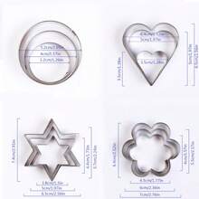 12件套不锈钢饼干模具套装，心形光滑弧度饼干模具，不锈钢饼干切割器，金属烘焙模具套装，可用于制作饼干、杏仁糖、棉花糖、创意饼干、糖果模具，节日礼物 - 12件套餅乾模具 - 查看 2