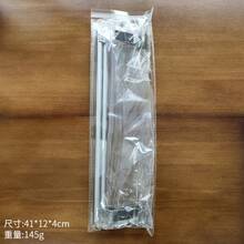 现货不锈钢毛巾架，免钻孔毛巾杆，单杆浴室毛巾架，橱柜收纳架 - 原色大號36.8cm - 查看 12