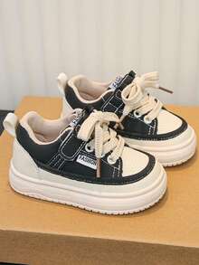 Sepatu Sneaker Kasual Anti Selip Sol Lembut Baru untuk Balita, Cocok untuk Musim Semi/Gugur, Sepatu Olahraga Anak Serbaguna - Hitam - View 4