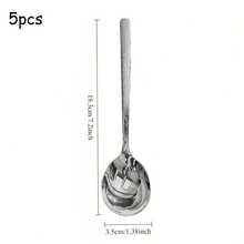 5pcs Luxury Rhinestone Stainless Steel Spoon | Shiny Tableware For Elegant Dining,Elevate Your Everyday Meal With Luxury, Eye-Catching Tableware,Premium Stainless Steel, Dishwasher - Multicolor - View 12