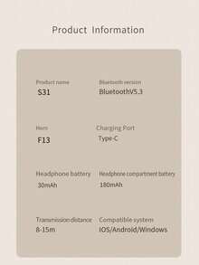 TWS True Wireless Bluetooth Earbuds, In-Ear Headphones, Wireless Earphones - Equipped With Charging Case, Extra-Long Battery Life, Fast Auto-Pairing, Compatible With IOS And Android - Ideal For Fitness, Commuting, Office And Travel - View 8