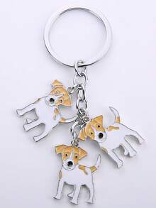1pc Cute DIY Jack Russell Terrier Dog Keychain Gift Animal Key Chain Bag Pendant Jewelry For Women Metal Car Key Ring Best Friend Gifts - Multicolor - View 15