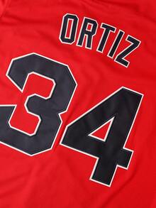 Men's Ortiz 34 Boston Baseball Jersey, Red Black Athletic Short Sleeve Shirt  Delivers In 2 Days Delivers In 2 Days - Đỏ - Xem 6