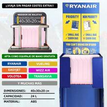 Maleta de Cabina ABS 40x30x20(24L)| Equipaje de mano con Ruedas Desmontables para Ryanair | Vueling | Easy-Jet |Wizz Air| Volotea-Negro/AzulMarino/RosaDorada/Morada/Menta/Amarillo/Verde/Rosa - Rosa - Ver 3