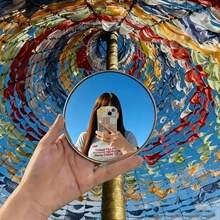 10 piezas Espejo convexo de selfie de viaje, espejo de vidrio de ángulo amplio, espejo redondo pequeño adecuado para fotografía de huellas, accesorios de cámara portátil, aplicable para fotografía al aire libre y decoración del hogar - A - Ver 2