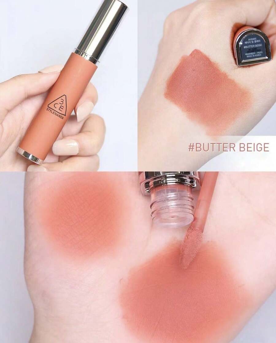 3CE #奶油米色诗慧玉柔雾唇釉，芝士橙 - #Butter Beige - 查看 1