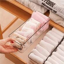 1/2/3pcs Bohemian Style Transparent Acrylic Stackable Storage Box With Handles - Space-Saving Organizer For Cosmetics, Underwear, Socks, Kitchen Utensils, Clothing, And More - Durable Plastic Material, Multi-Functional Drawer Organizer - Multicolor - View 5