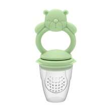 1个婴儿熊牙胶，硅胶喂养用具套装，安抚奶嘴磨牙玩具，婴儿辅食喂食器，水果蔬菜磨牙棒 - 彩色 - 查看 9