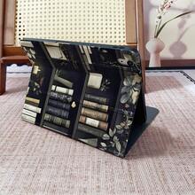 1pc Dark Academia Bookshelf Protective Cover With Pen Slot Multi-Angle Magnetic Stand Cover With Auto Sleep/Wake,Kawaii Tablet Case Compatible With IPad Pro/Air/Compatible With Samsung Galaxy A9/S9/S7/S10+/Compatible With XIAOMI Pad/5/6/7 - Multicolor - View 8