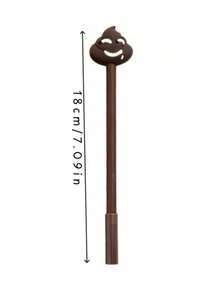 [Personalizado] Bolígrafo con forma de excremento, novedoso y divertido, expresión de dibujos animados, nueva opción para papelería escolar y de oficina, expresión aleatoria - Multicolor - Ver 2