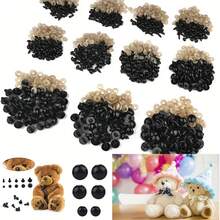 230 Pcs/Box Black Plastic Eyeball, Craft Kit, Animal Eyes Accessories, Eyes Decoration - 230pcs - View 1