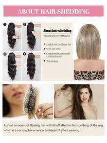 12 Inch Short Straight Wig, Blonde Top With Black Roots, Suitable For Daily Makeup And Parties, Heat Resistant Synthetic Fiber Material - Gold - View 11