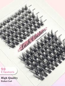 90 Clusters CC Curl Lash Clusters DIY Eyelash Extensions Wispy Manga Individual False Eyelashes Curling Thick Fluffy Eyelash Clusters - CC - View 5
