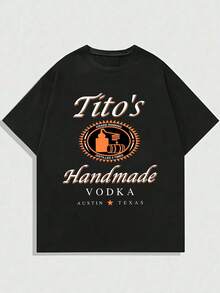 一件 Tito's Vodka 复古 Logo 印花 T 恤 | 美式复古日常穿搭 | 复古时尚爱好者的理想之选 | 柔软透气面料 | 男女皆宜 - 黑色 - 查看 8