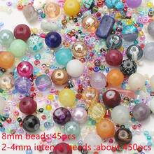1 Gói hạt thủy tinh bất đối xứng 0.8cm, khoảng 45 hạt/gói, 450 hạt nhiều màu sắc, 40g/gói, phụ kiện trang sức DIY cho vòng cổ, vòng tay, bông tai, mặt dây chuyền điện thoại, móc khóa. - Nhiều màu - Xem 25