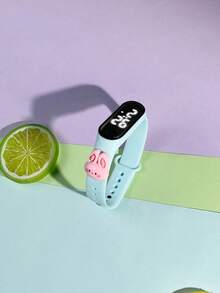 5pcs Children And Teenagers Sports Electronic Watch M3 New LED Touch Screen Cute Carrot Little White Rabbit Strawberry Rabbit Bowknot Rabbit Fashion Versatile Sports Electronic Watch Open School Season Back To School Season Send Surprise Gifts To Classmates And Friends Gift Watch Combination Set - Multicolor - View 7